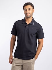 Weird Fish Blue Powell Textured Polo Shirt - Image 4 of 7