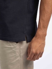 Weird Fish Blue Powell Textured Polo Shirt - Image 5 of 7
