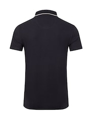 Weird Fish Blue Powell Textured Polo Shirt - Image 7 of 7