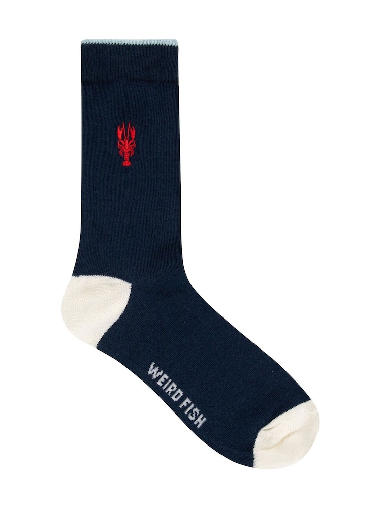 Weird Fish Blue Parade Patterned Socks 3 Pack - Image 2 of 3 Weird Fish Blue Parade Patterned Socks 3 Pack - Image 2 of 3