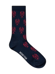 Weird Fish Blue Parade Patterned Socks 3 Pack - Image 3 of 3