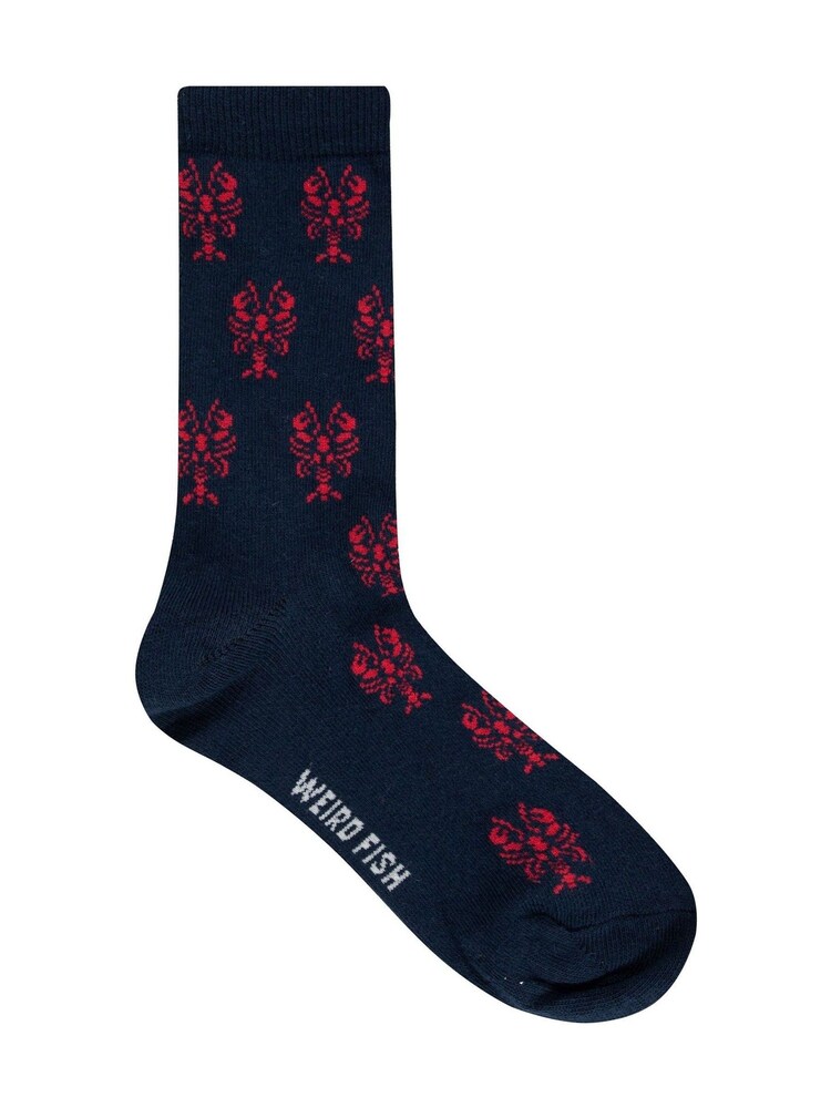 Weird Fish Blue Parade Patterned Socks 3 Pack - Image 3 of 3 Weird Fish Blue Parade Patterned Socks 3 Pack - Image 3 of 3