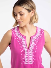 Weird Fish Pink Tirtha Embroidered Jersey Vest - Image 4 of 7