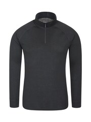 Mountain Warehouse Black Talus Mens Zip Neck Thermal Top - Image 1 of 5