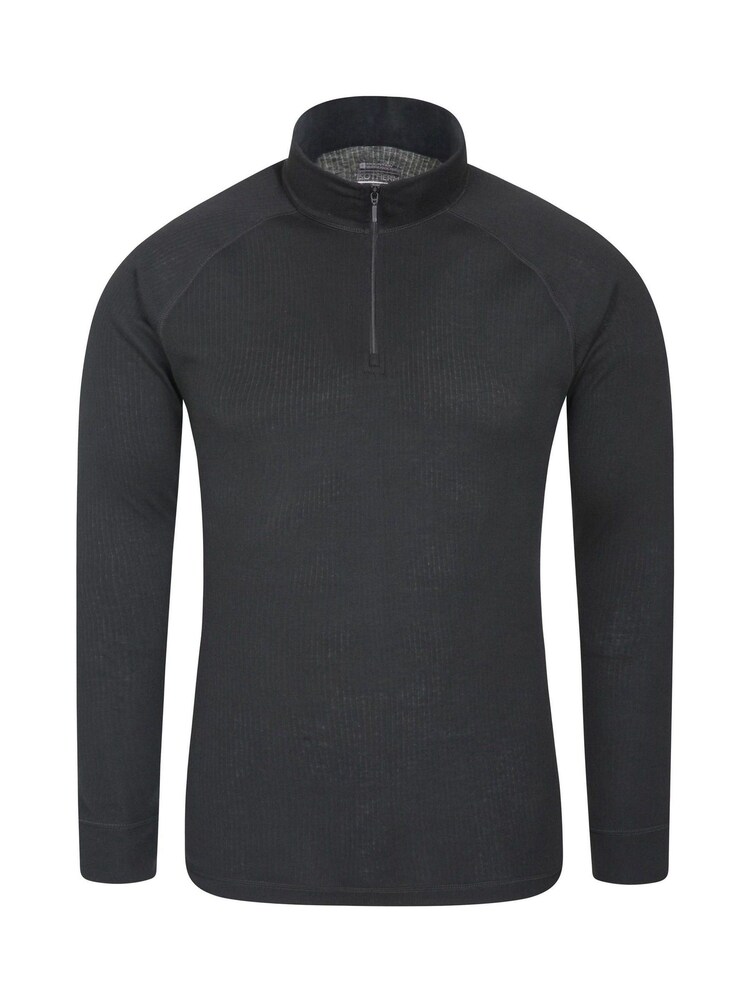Mountain Warehouse Black Talus Mens Zip Neck Thermal Top - Image 1 of 5