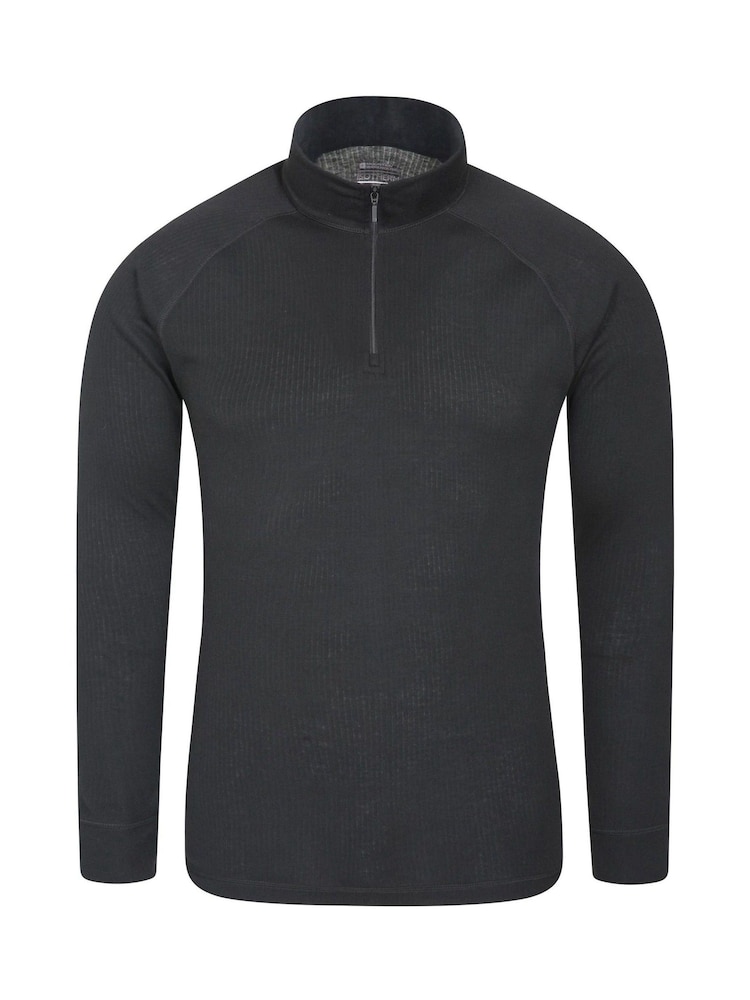 Mountain Warehouse Black Talus Mens Zip Neck Thermal Top - Image 1 of 5 Mountain Warehouse Black Talus Mens Zip Neck Thermal Top - Image 1 of 5