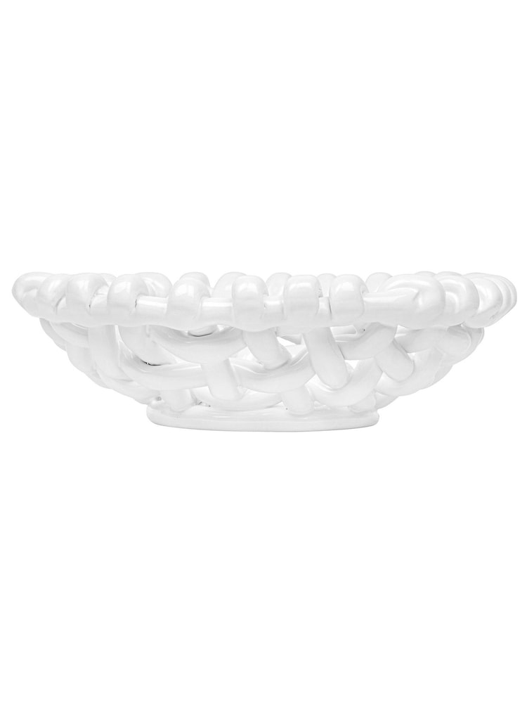 LATE AFTERNOON White Medium Basketweave Bowl - Image 6 of 6 LATE AFTERNOON White Medium Basketweave Bowl - Image 6 of 6