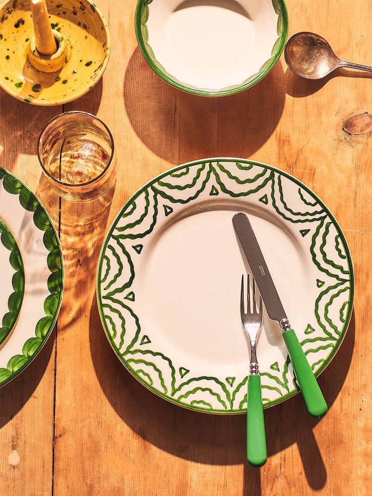 LATE AFTERNOON Green Dinner Plate - Image 1 of 7