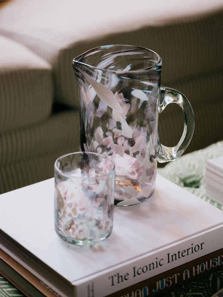 LATE AFTERNOON Morada Pink Glass Jug - Image 1 of 3 LATE AFTERNOON Morada Pink Glass Jug - Image 1 of 3