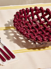 LATE AFTERNOON Burgundy Large Basketweave Bowl - Image 3 of 7