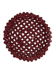 LATE AFTERNOON Burgundy Large Basketweave Bowl - Image 6 of 7