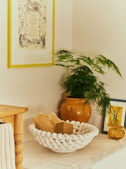 LATE AFTERNOON White Large Basketweave Bowl - Image 2 of 6