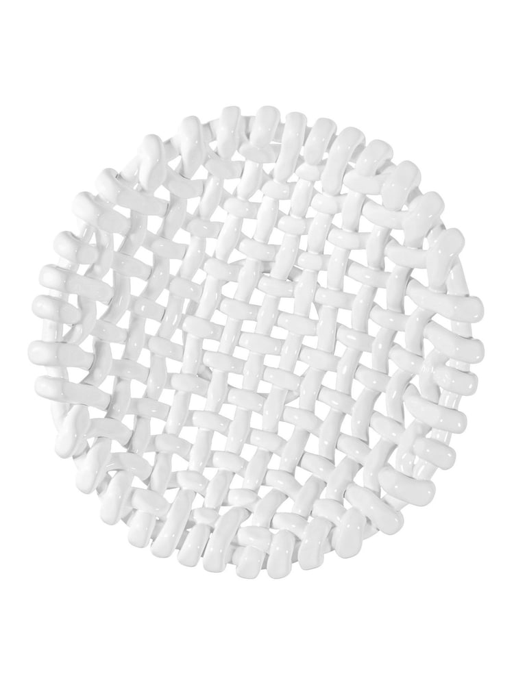 LATE AFTERNOON White Large Basketweave Bowl - Image 6 of 6 LATE AFTERNOON White Large Basketweave Bowl - Image 6 of 6