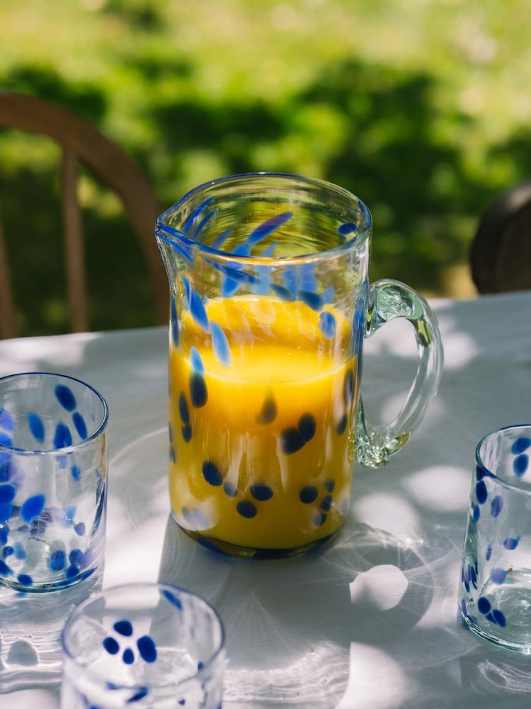 LATE AFTERNOON Azul Blue Glass Jug - Image 1 of 4 LATE AFTERNOON Azul Blue Glass Jug - Image 1 of 4