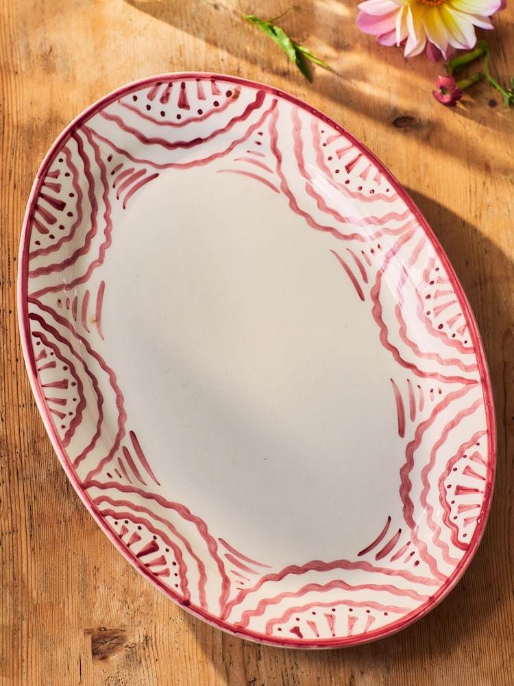 LATE AFTERNOON Pink Serving Platter - Image 1 of 7 LATE AFTERNOON Pink Serving Platter - Image 1 of 7