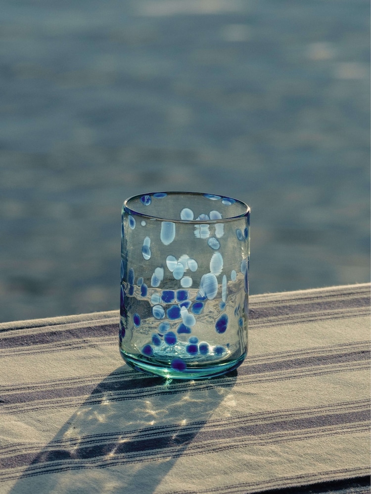 LATE AFTERNOON Azul Blue Glass Tumbler - Image 1 of 5 LATE AFTERNOON Azul Blue Glass Tumbler - Image 1 of 5