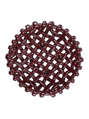LATE AFTERNOON Burgundy Medium Basketweave Bowl - Image 6 of 7