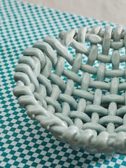 LATE AFTERNOON Sky Blue Medium Basketweave Bowl - Image 2 of 7