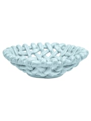 LATE AFTERNOON Sky Blue Medium Basketweave Bowl - Image 5 of 7