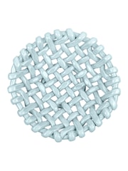 LATE AFTERNOON Sky Blue Medium Basketweave Bowl - Image 7 of 7
