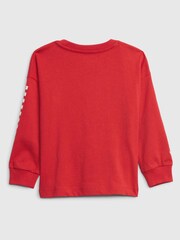 Gap Red Cars Disney Cars Long Sleeve Organic Cotton T-Shirt - Image 2 of 3