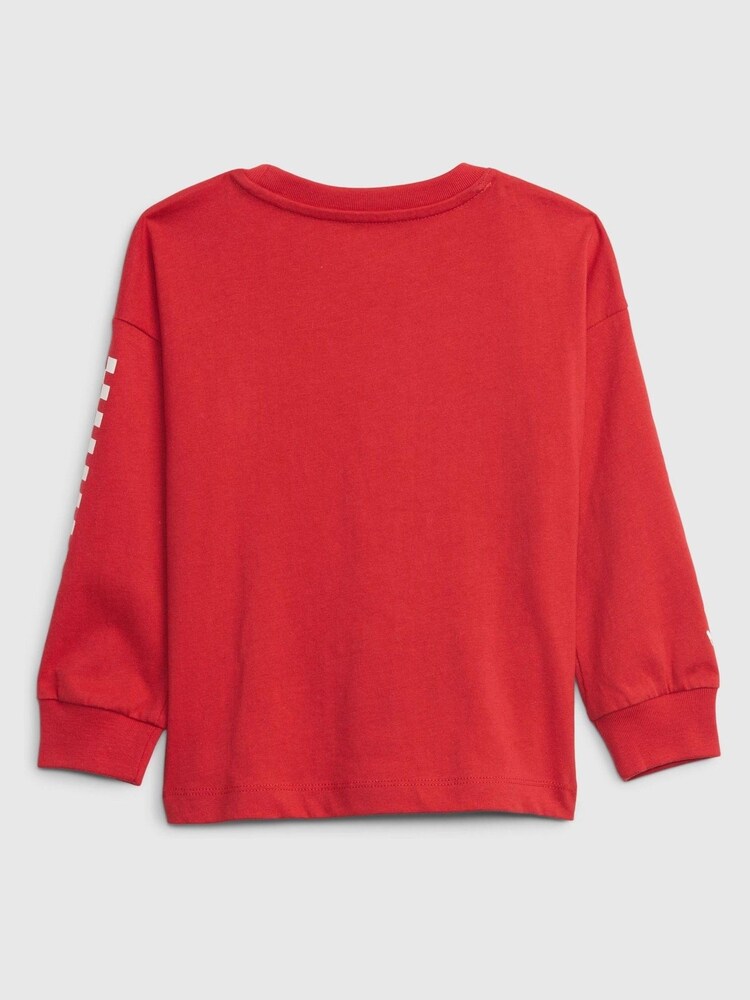Gap Red Cars Disney Cars Long Sleeve Organic Cotton T-Shirt - Image 2 of 3