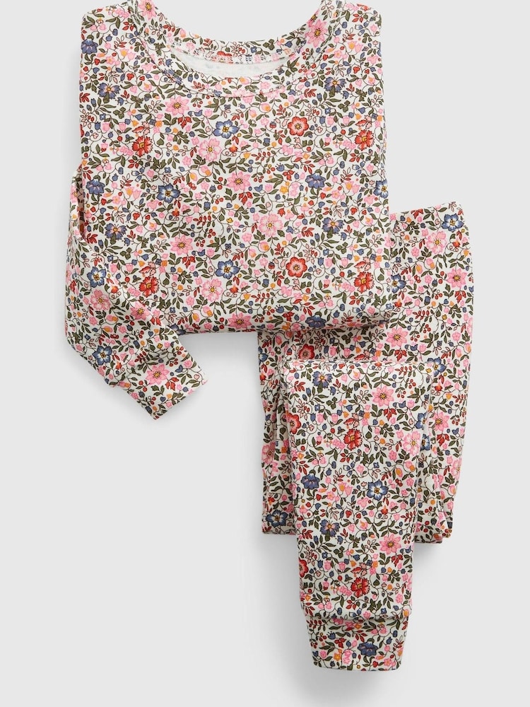 Gap Pink Organic Cotton Floral Pyjamas - Image 1 of 3 Gap Pink Organic Cotton Floral Pyjamas - Image 1 of 3