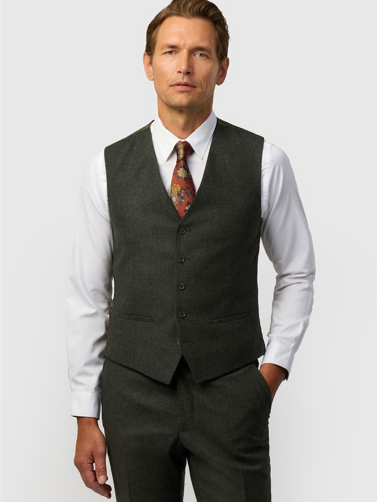 Ted Baker Tailoring Fit Texture Puppytooth Waistcoat - Attēls 1 no 2