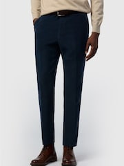 Ted Baker Tailoring Navy Blue Fit Moleskin Trousers - Image 1 of 2