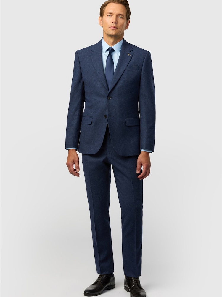 Ted Baker Tailoring Navy Blue Fit Texture Puppytooth Jacket - Image 2 of 4 Ted Baker Tailoring Navy Blue Fit Texture Puppytooth Jacket - Image 2 of 4