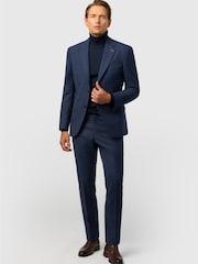 Ted Baker Tailoring Navy Blue Fit Texture Puppytooth Jacket - Image 3 of 4