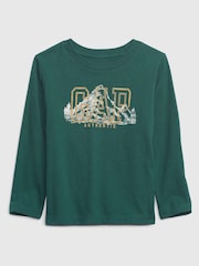 Gap Dark Green Long Sleeve Crew Neck T-Shirt - Image 1 of 2