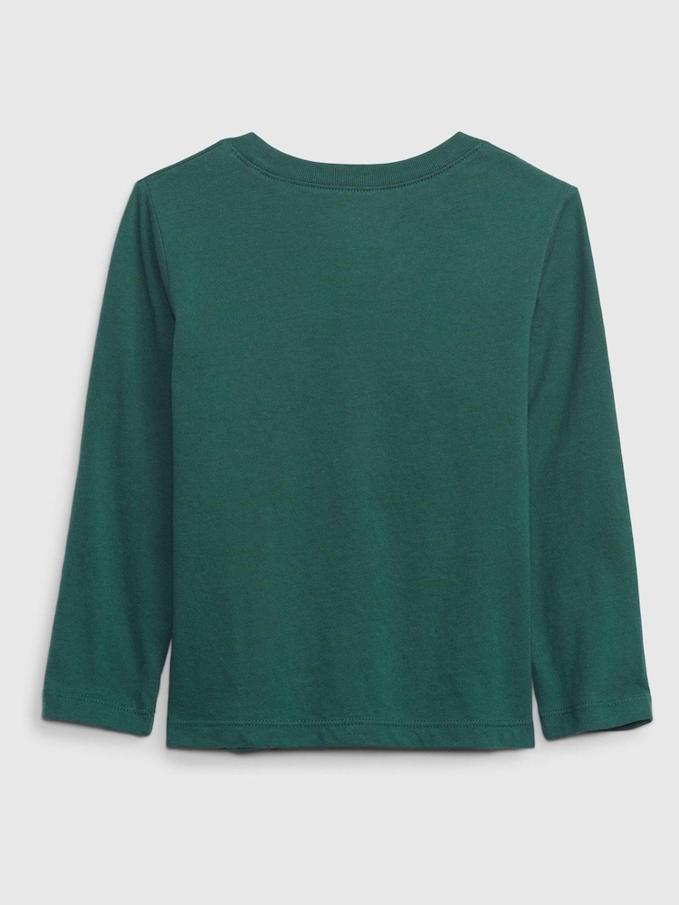 Gap Dark Green Long Sleeve Crew Neck T-Shirt - Image 2 of 2