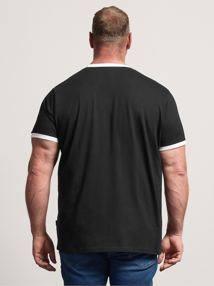 BadRhino Big & Tall Black Ringer T-Shirt - Image 2 of 4