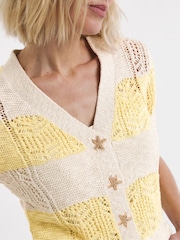 JD Williams White Crochet Patchwork Cardigan - Image 4 of 4
