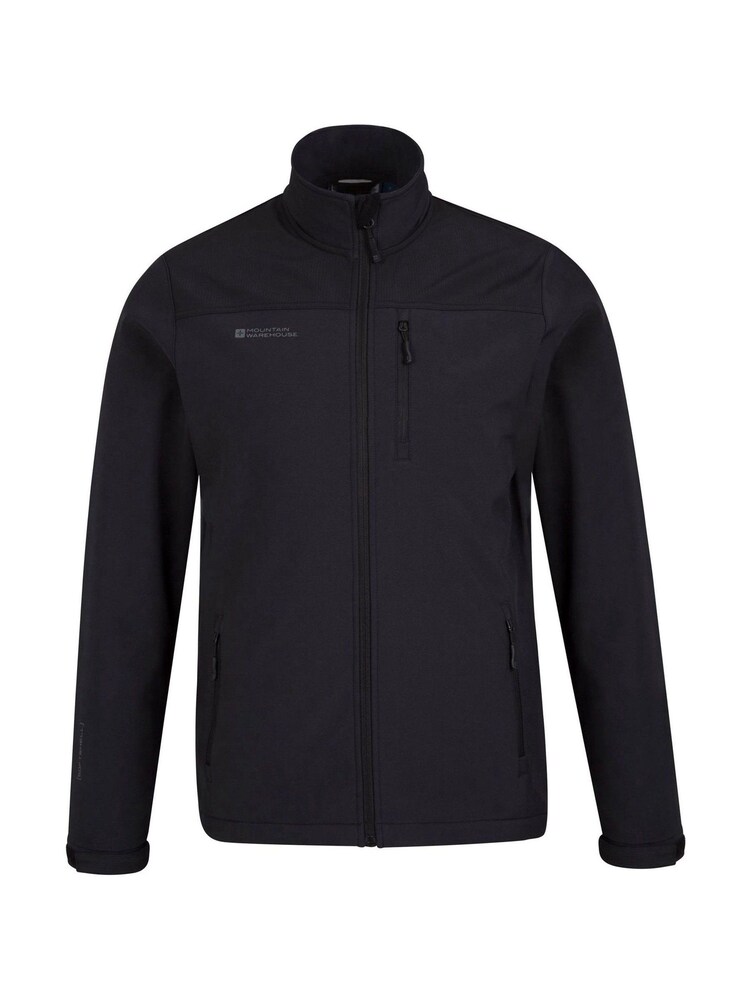 Mountain Warehouse Black Grasmere Mens Showerproof Softshell - Image 1 of 4 Mountain Warehouse Black Grasmere Mens Showerproof Softshell - Image 1 of 4
