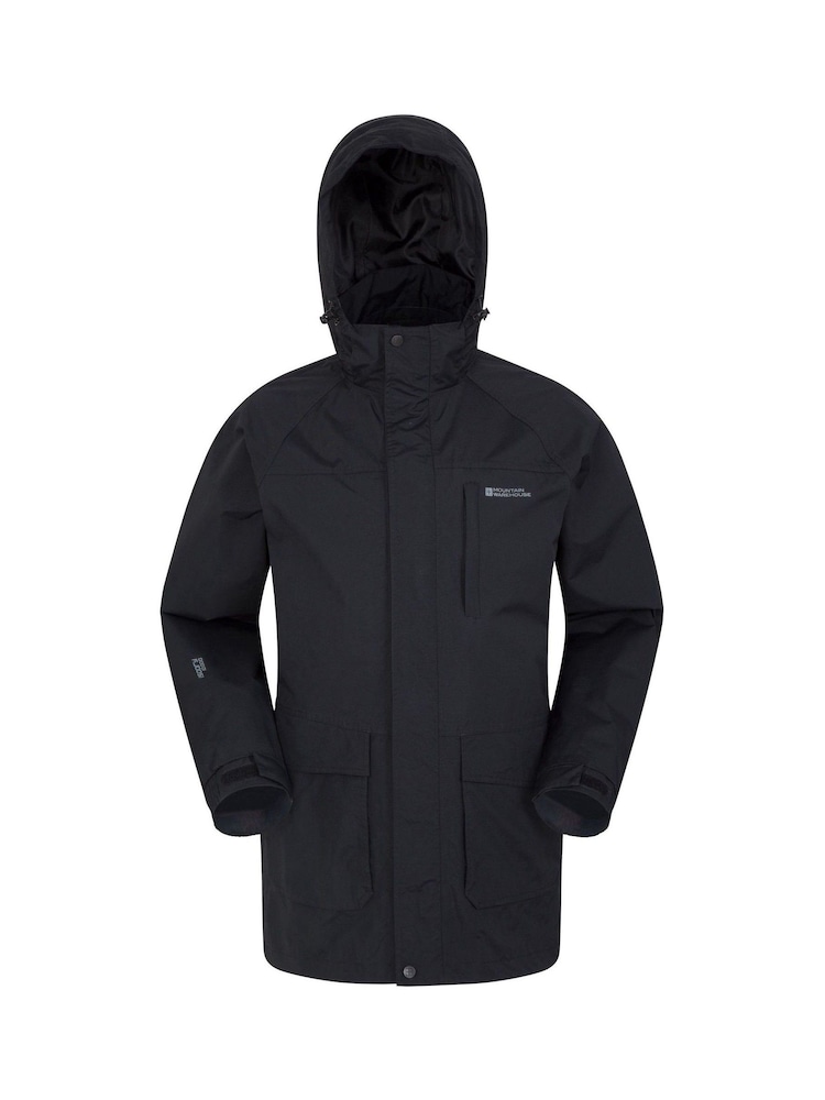 Mountain Warehouse Black Glacier Ii Extreme Mens Waterproof Long Jacket - Image 1 of 5