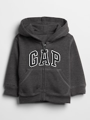 Gap Charcoal Grey Logo Zip Up Hoodie (12mths-5yrs) - Image 1 of 3