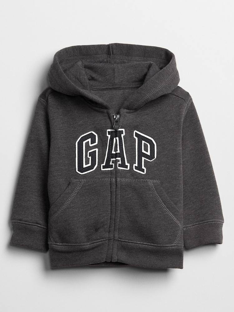 Gap Charcoal Grey Logo Zip Up Hoodie (12mths-5yrs) - Image 1 of 3