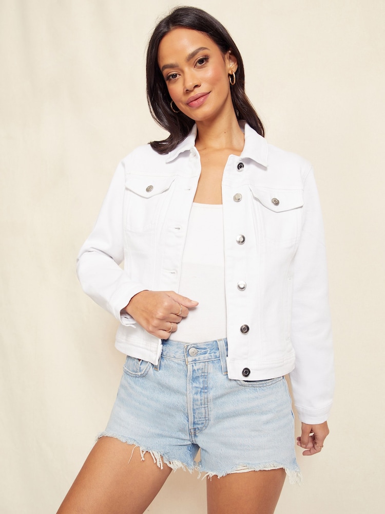 Friends Like These White Regular Fit Denim Jacket - Image 1 of 4