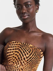 JD Williams Animal Crinkle Strapless Jumpsuit - Image 4 of 4