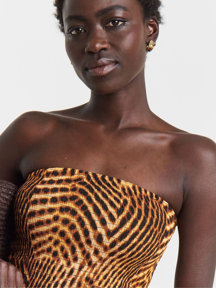 JD Williams Animal Crinkle Strapless Jumpsuit - Image 4 of 4