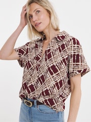 JD Williams White Collar Detail Short Sleeve Tunic Top - Image 3 of 4