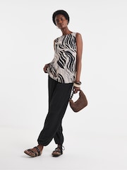 JD Williams White Linen Mix Sleeveless Shell Top - Image 1 of 4