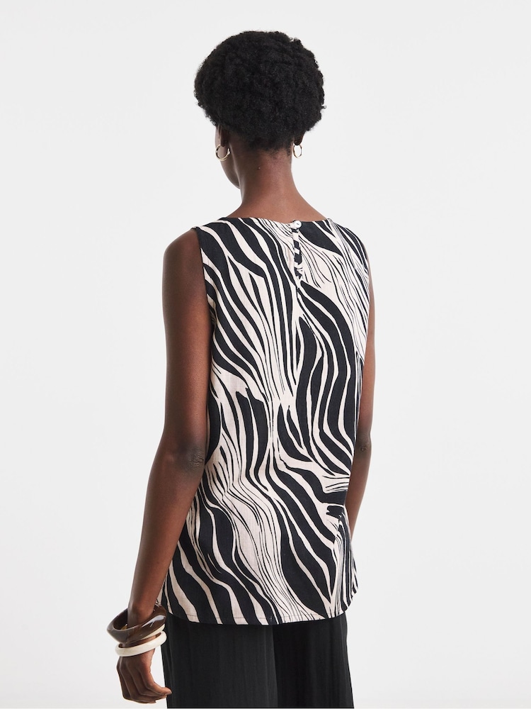 JD Williams White Linen Mix Sleeveless Shell Top - Image 2 of 4 JD Williams White Linen Mix Sleeveless Shell Top - Image 2 of 4