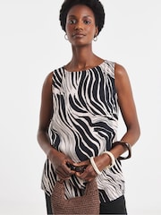JD Williams White Linen Mix Sleeveless Shell Top - Image 3 of 4