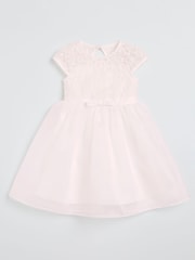 Lipsy Ivory Organza Embroidery Occasion Dress (0mths-6yrs) - Image 3 of 4