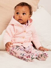 Lipsy Pink Quilted Jacket (0-6yrs) - Image 3 of 6