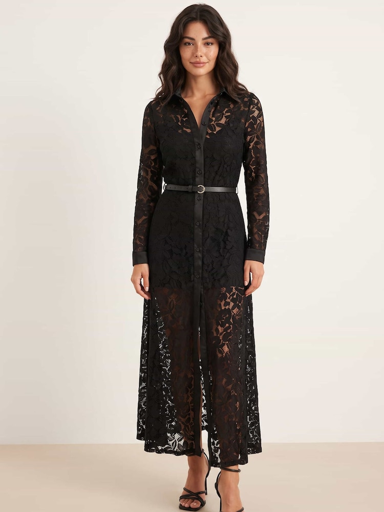 Style Cheat Black Lace Daphne Dress - Image 1 of 4 Style Cheat Black Lace Daphne Dress - Image 1 of 4