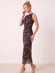 Style Cheat Velvet Mesh Assymetric Dress - Attēls 3 no 5